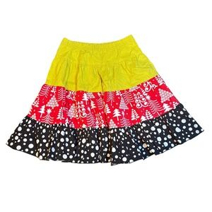 La Jenns Girls Christmas Tree Tiered Ruffle Holiday‎ Skirt Size 6